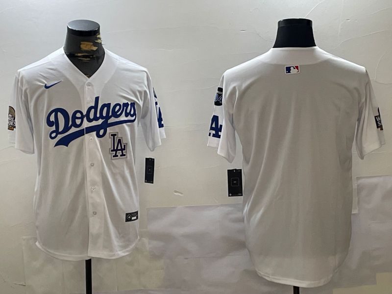 Men Los Angeles Dodgers Blank White Game 2024 Nike MLB Jersey style 11201